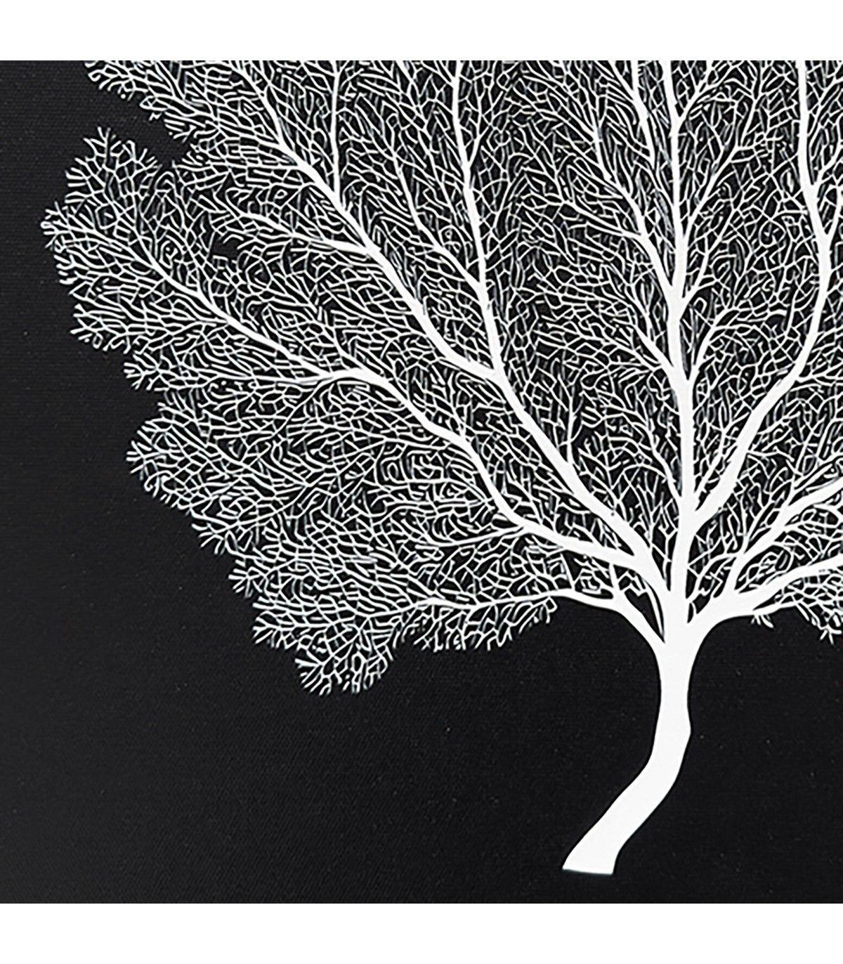 Cuadro Decorativo La Hoja | Pintado a Mano sobre Canvas Marco en Madera negra 45 x 45 cm-3