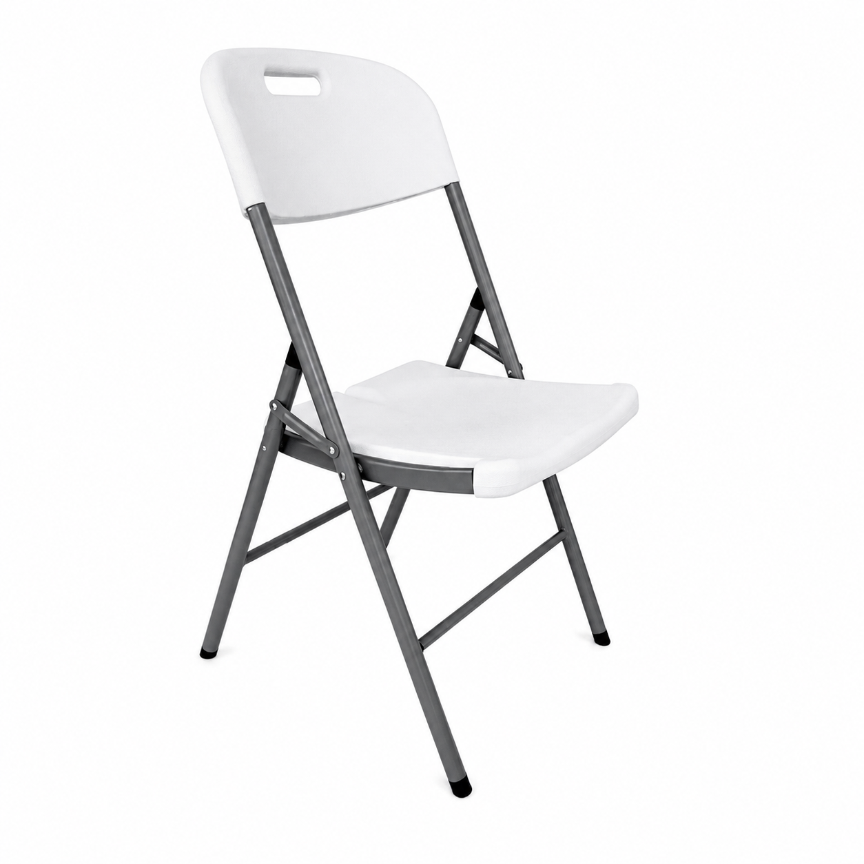 Set 4 Sillas Plegables para Eventos Blanca HDPE Reforzada con Estructura de Acero-2