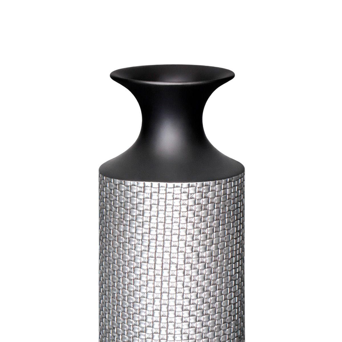 ADORNO SRIO PLATA/NEGRO POLIRESINA 12 x 12 x 50 CM-2