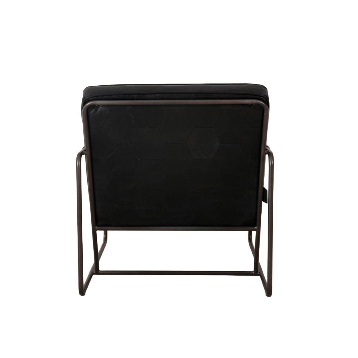 Poltrona Domno – Cuero Negro y Estructura Metálica Aged iron 66 × 83 × 71 cm-4