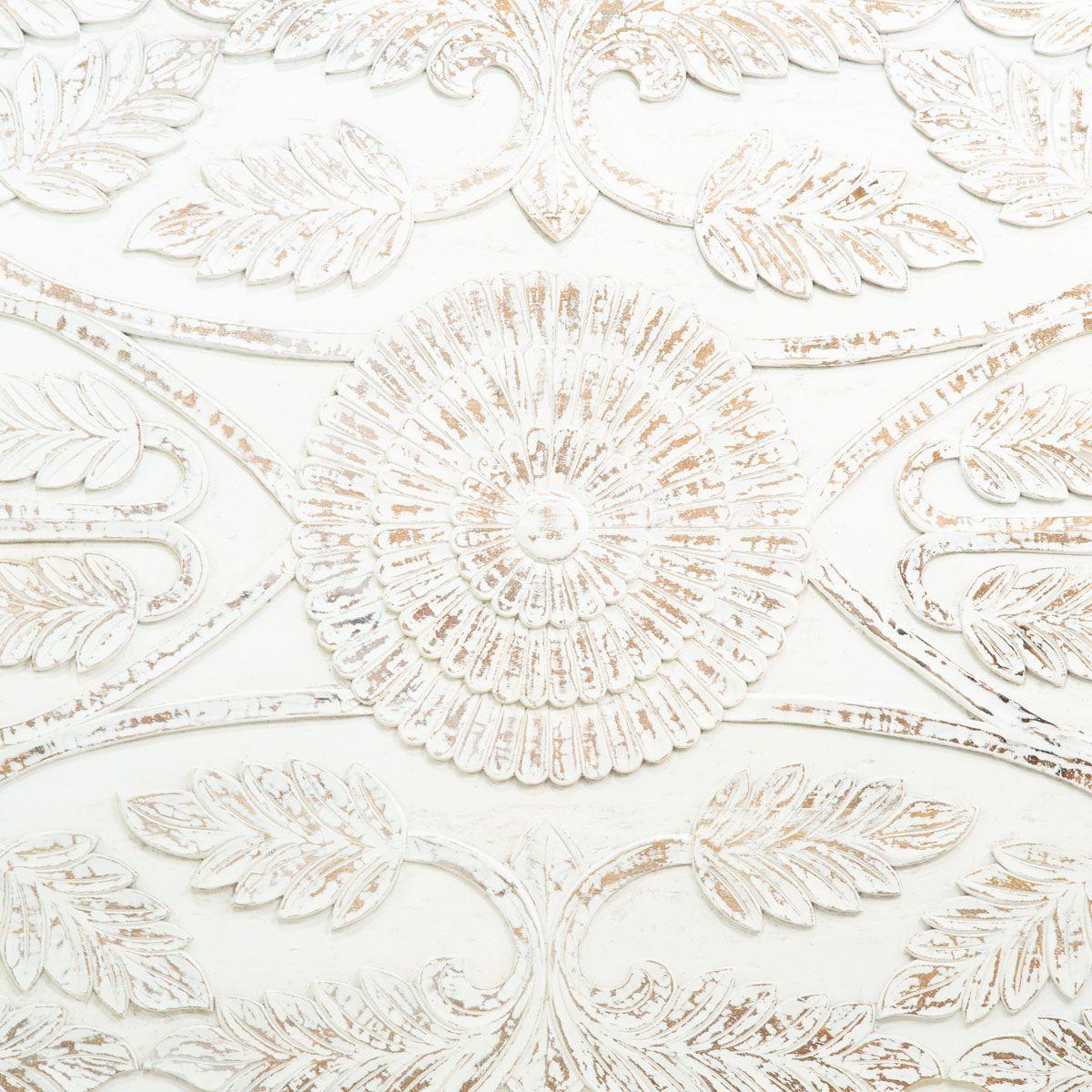 Panel Respaldo Tallado En Blanco De 200 cm-4