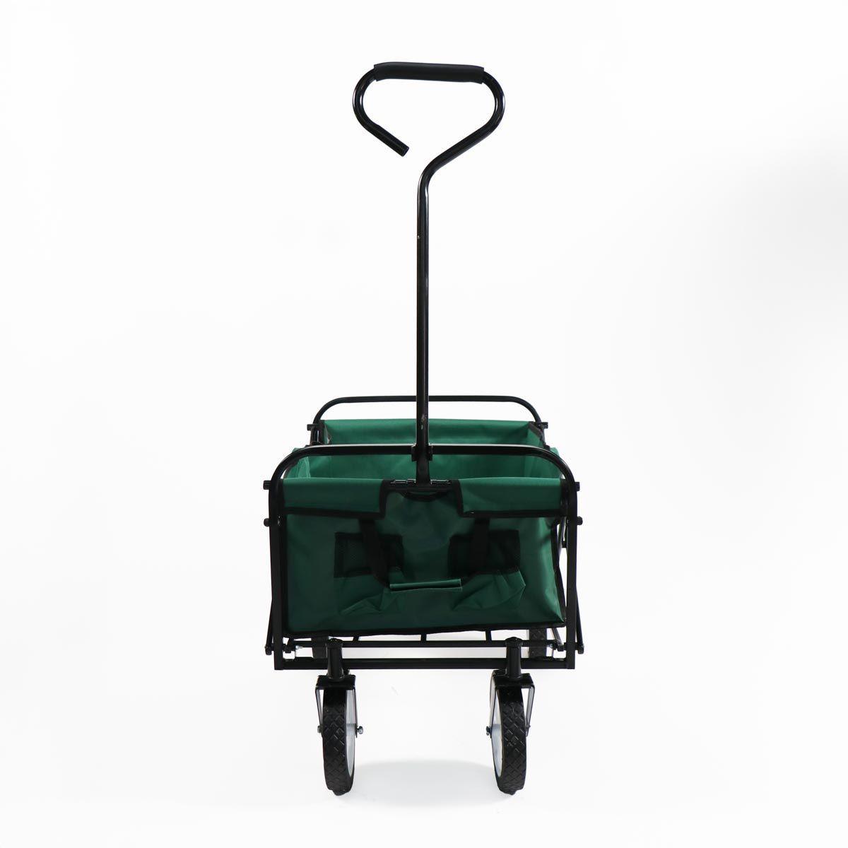 CARRO PLEGABLE DE ARRASTRE OUTDOOR CON RUEDAS VERDE 90X50X65CM-4
