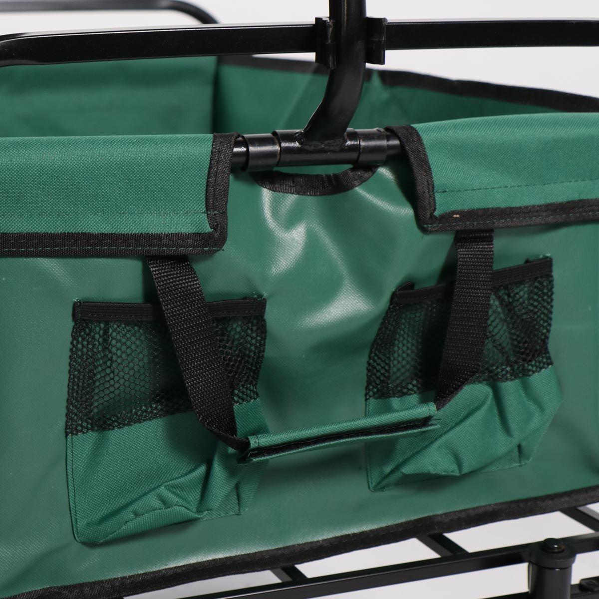 CARRO PLEGABLE DE ARRASTRE OUTDOOR CON RUEDAS VERDE 90X50X65CM-6