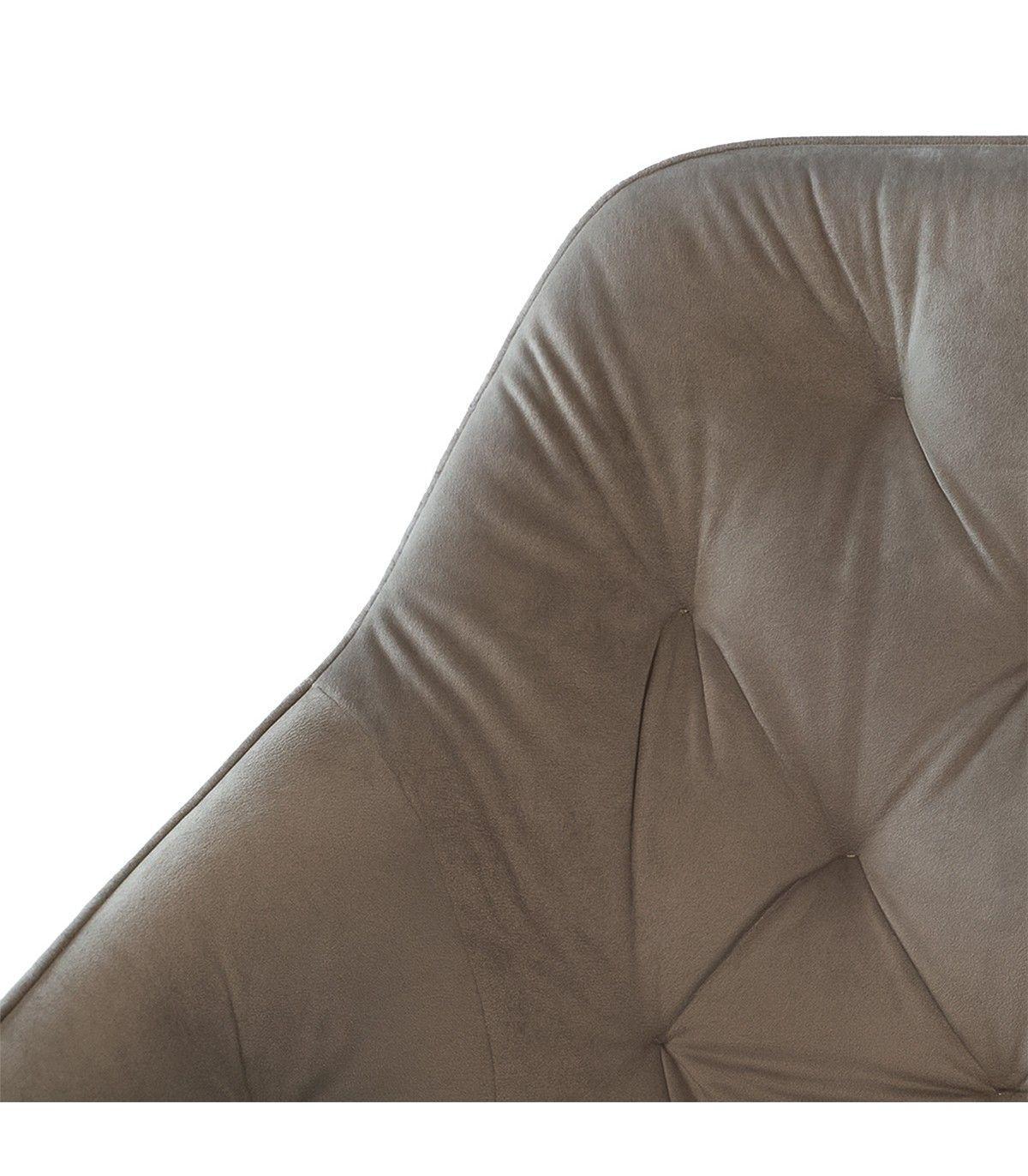 Poltrona Caroline Velvet Gris con Estructura de Madera y Base de Fierro 57x56x875 cm-3