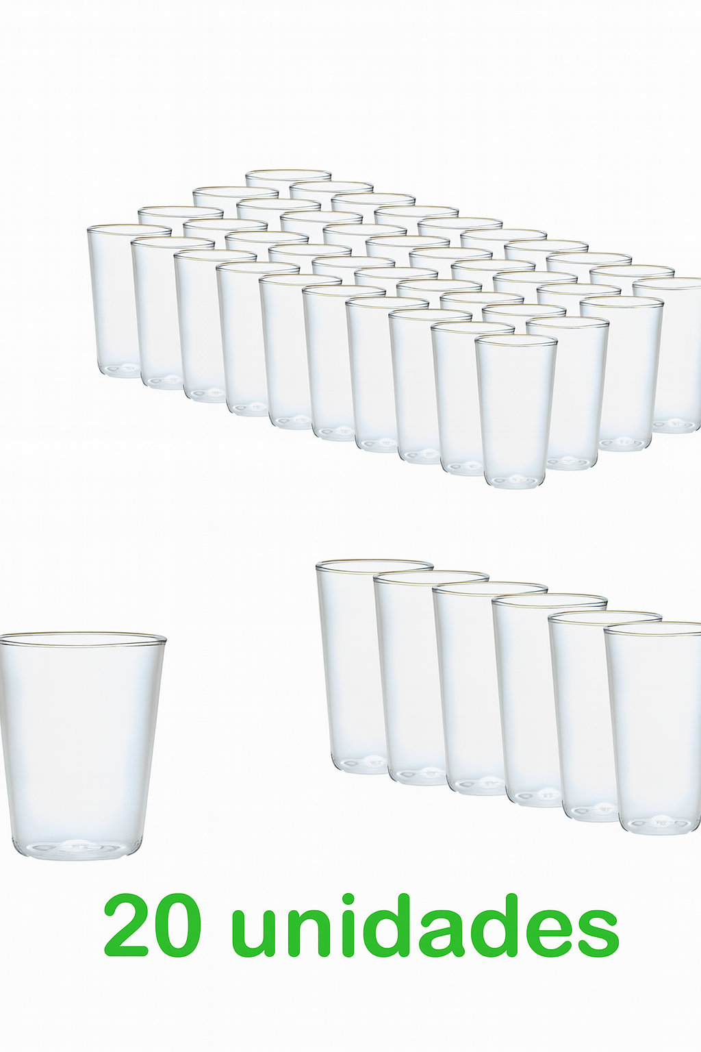 Pack 20 Vasos 450 ml BIKUL Plásticos Reutilizables resistentes para eventos-2