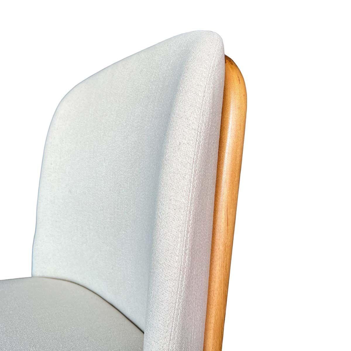 Silla Manhattan Madera Fresno Natural En Lino y Algodón Beige-3