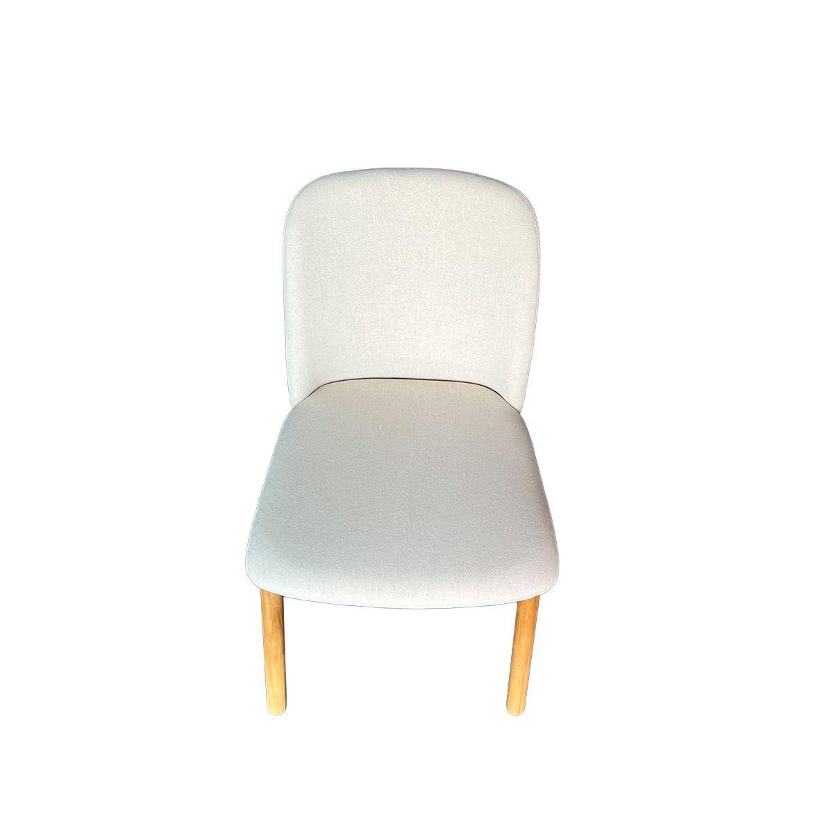 Silla Manhattan Madera Fresno Natural En Lino y Algodón Beige-4