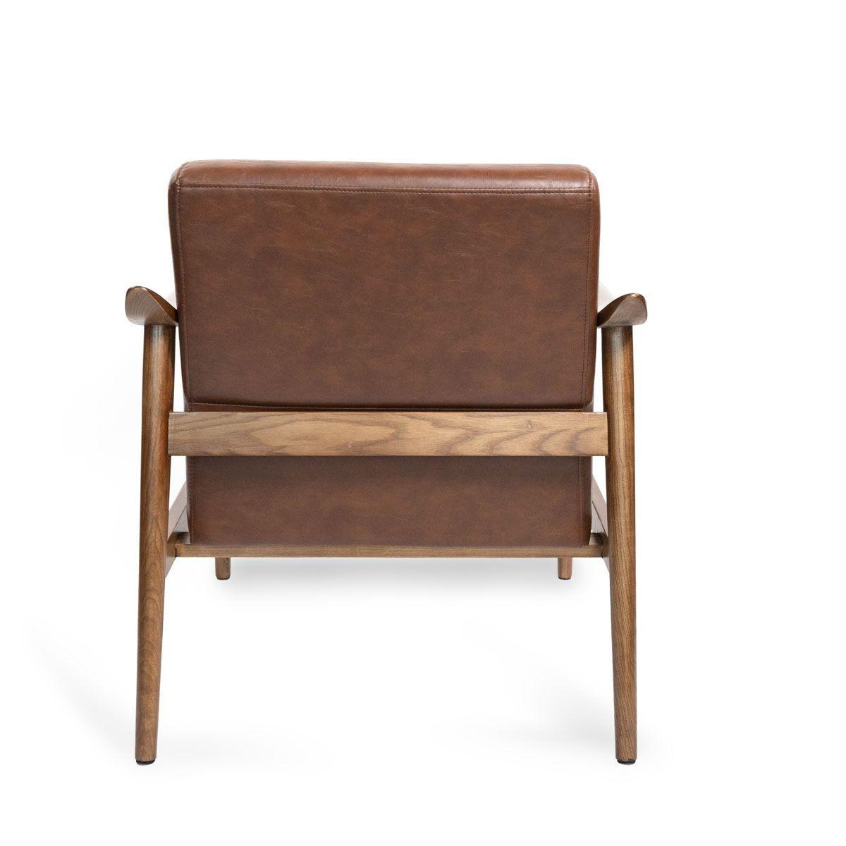 Poltrona Turin Ecocuero Marron Madera de Fresno-3