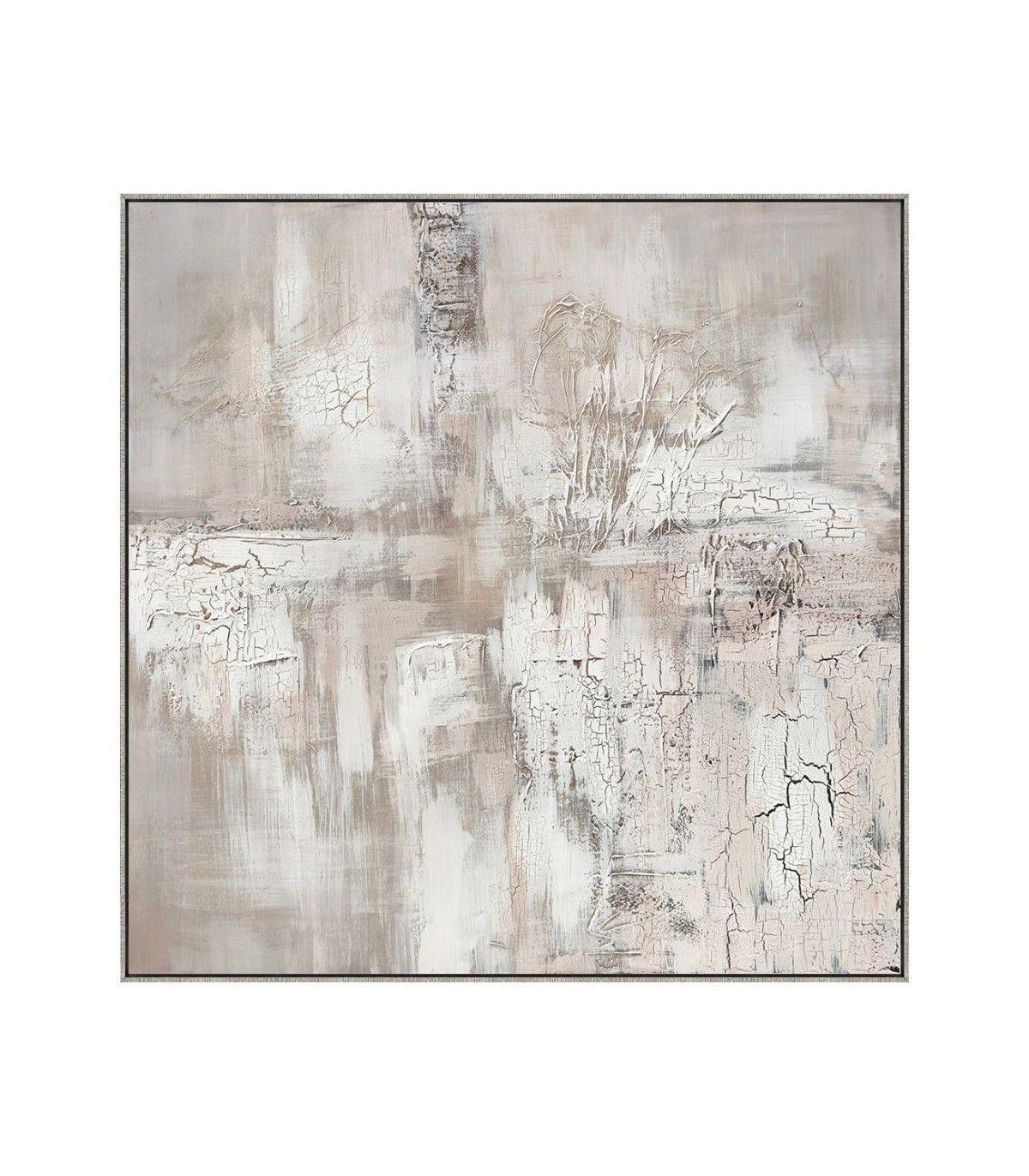 Cuadro Decorativo Canvas Pintado a Mano Marco Dorado 100x100 cm / -0