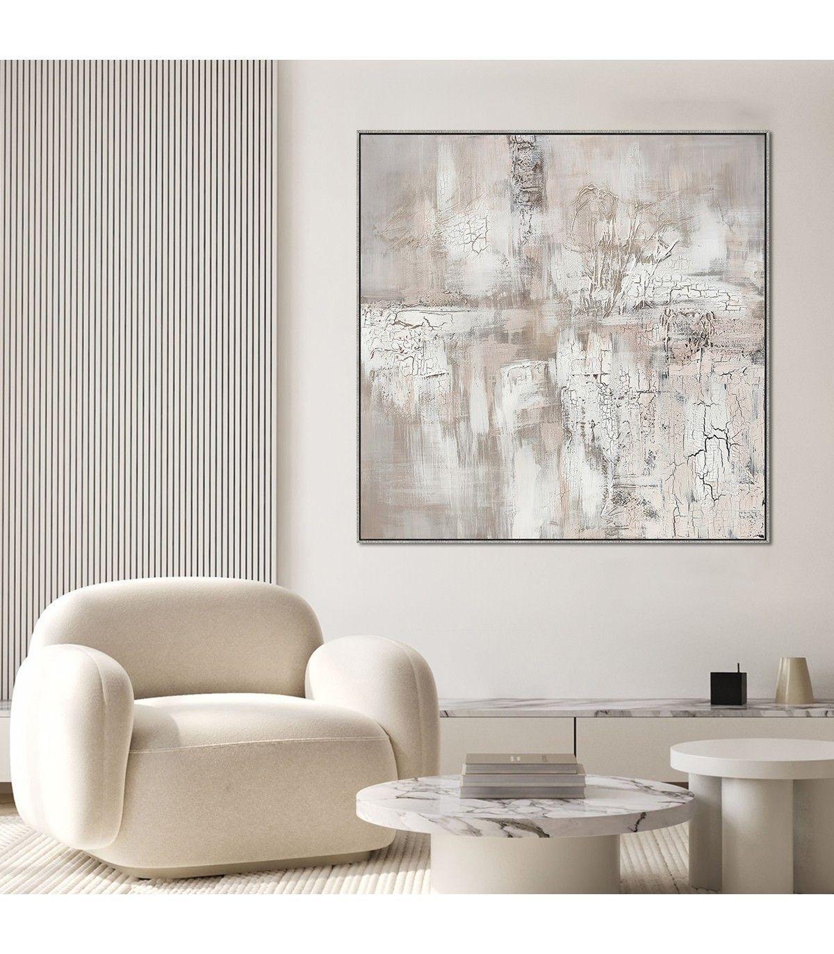 Cuadro Decorativo Canvas Pintado a Mano Marco Dorado 100x100 cm / -1