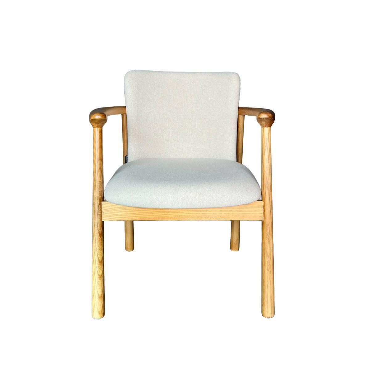 Sitial Mateo Madera Fresno Natural En Lino Algodón Beige-0