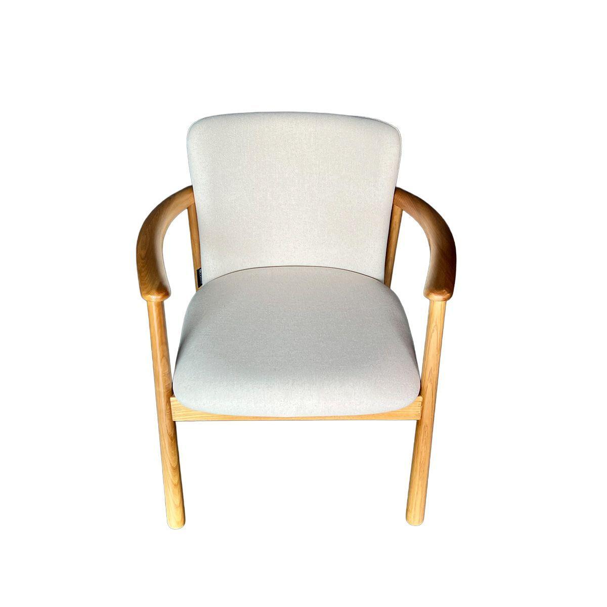 Sitial Mateo Madera Fresno Natural En Lino Algodón Beige-1