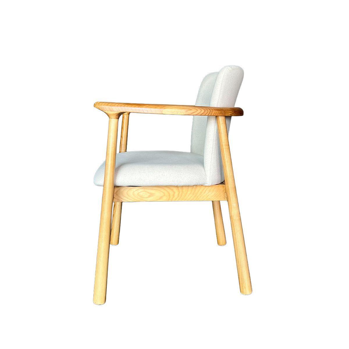 Sitial Mateo Madera Fresno Natural En Lino Algodón Beige-3