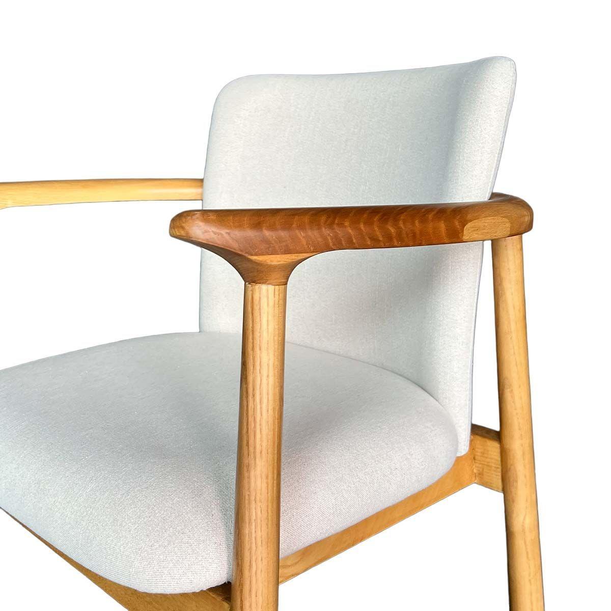 Sitial Mateo Madera Fresno Natural En Lino Algodón Beige-4