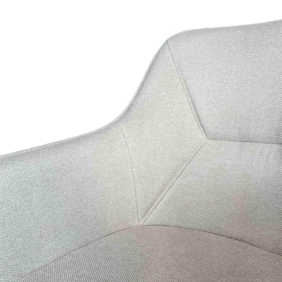 Silla Charlie Con Brazo Tela Beige Estructura Metálica Negra-5