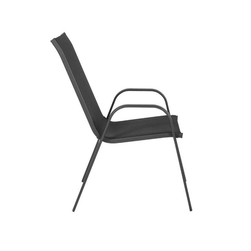 Silla Rinconada de fierro y malla textileno color negro-2