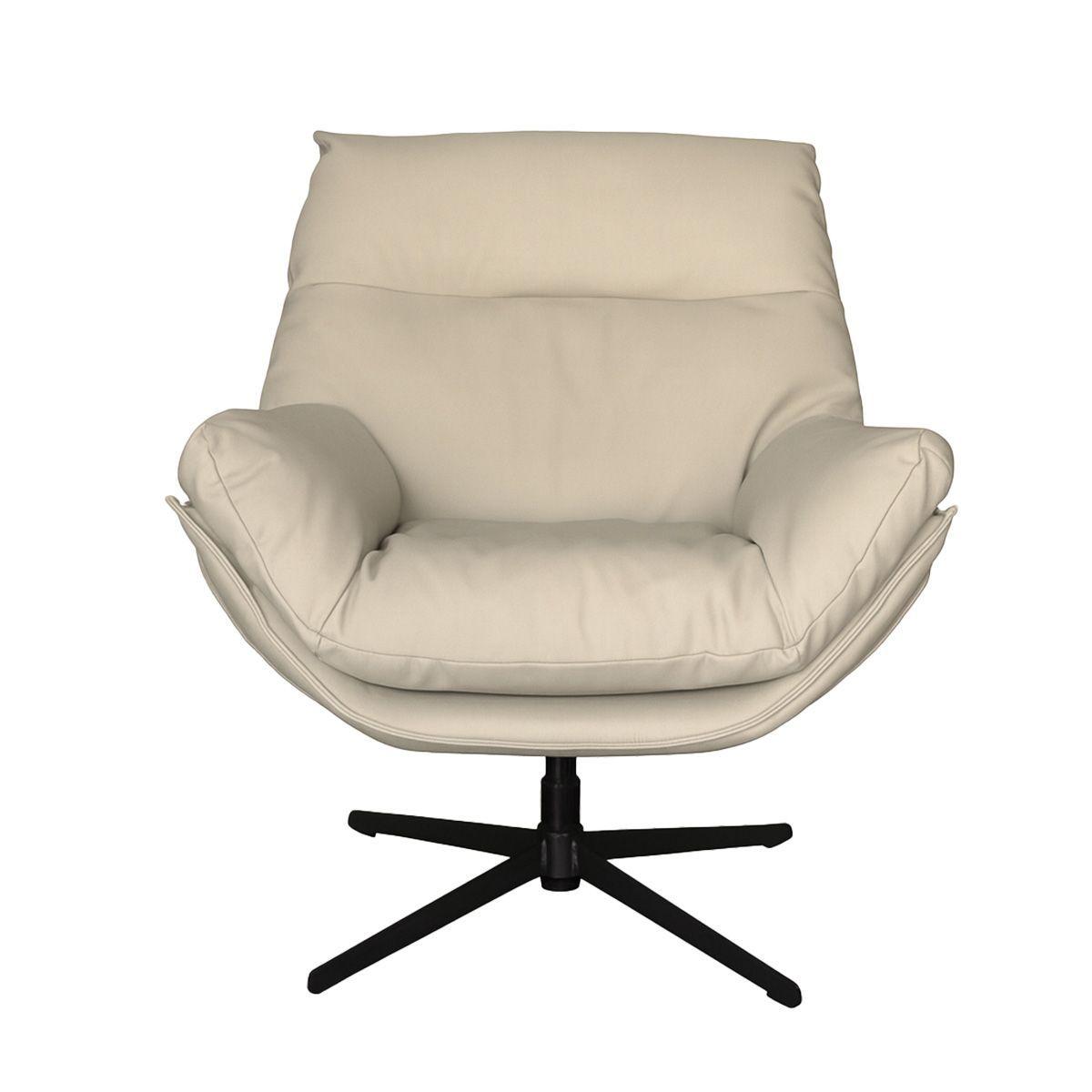 Poltrona Furano Ecocuero Gris con Base de Fierro 80x85X96 cm -2