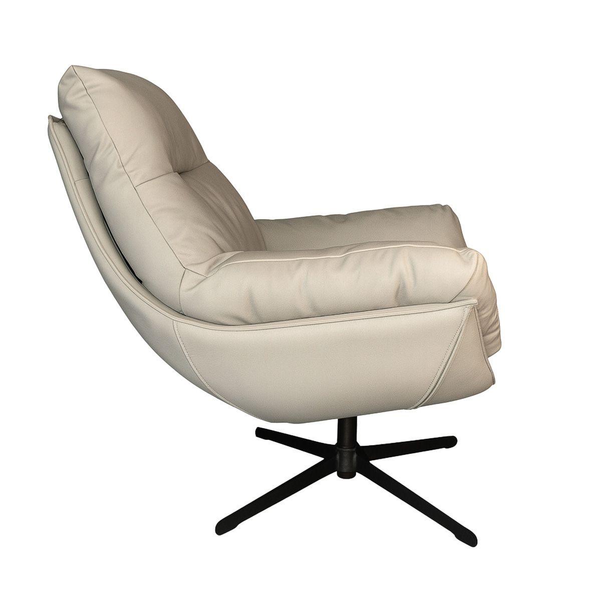 Poltrona Furano Ecocuero Gris con Base de Fierro 80x85X96 cm -4