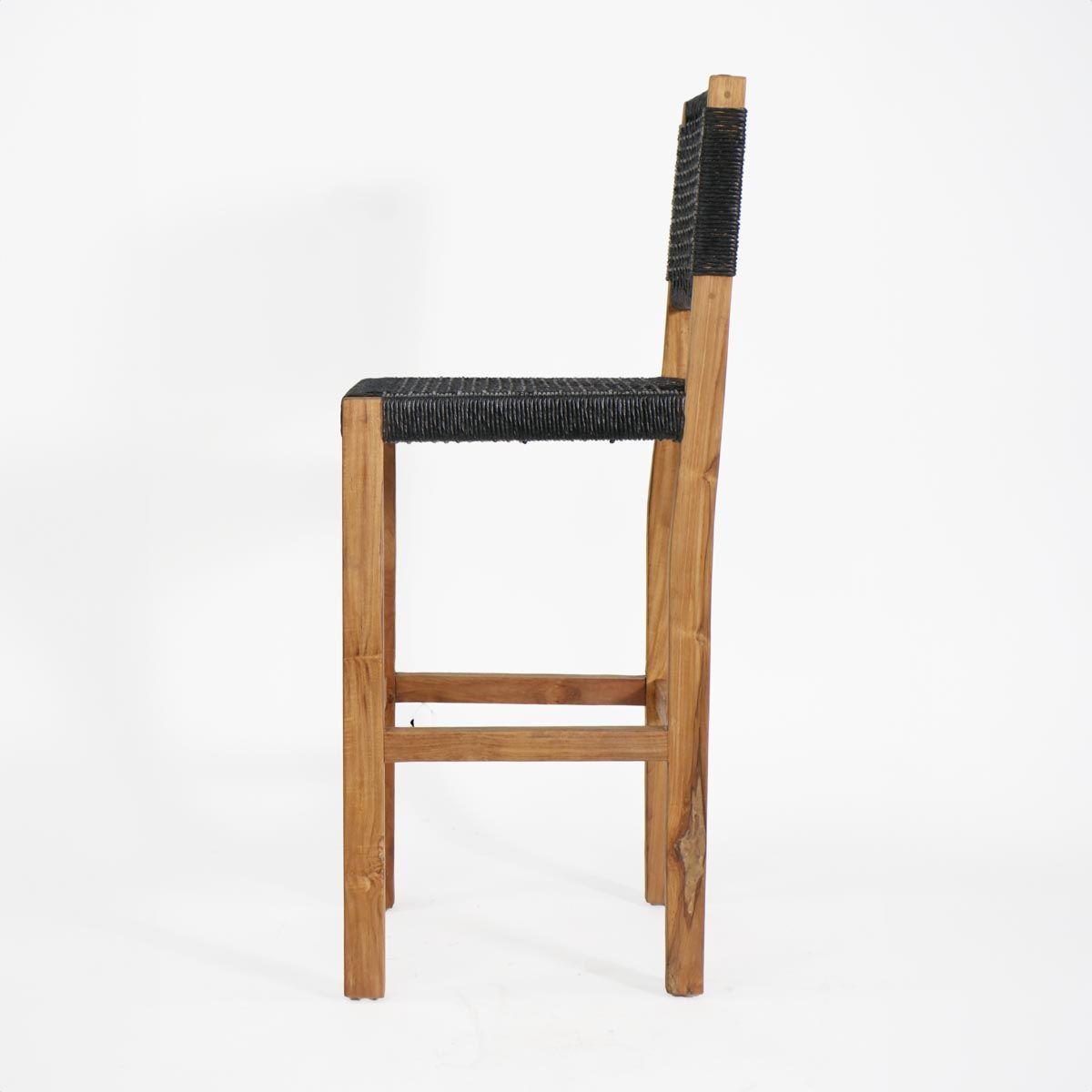 Silla de BAR simón madera fibra sintética color negro H72cm-2