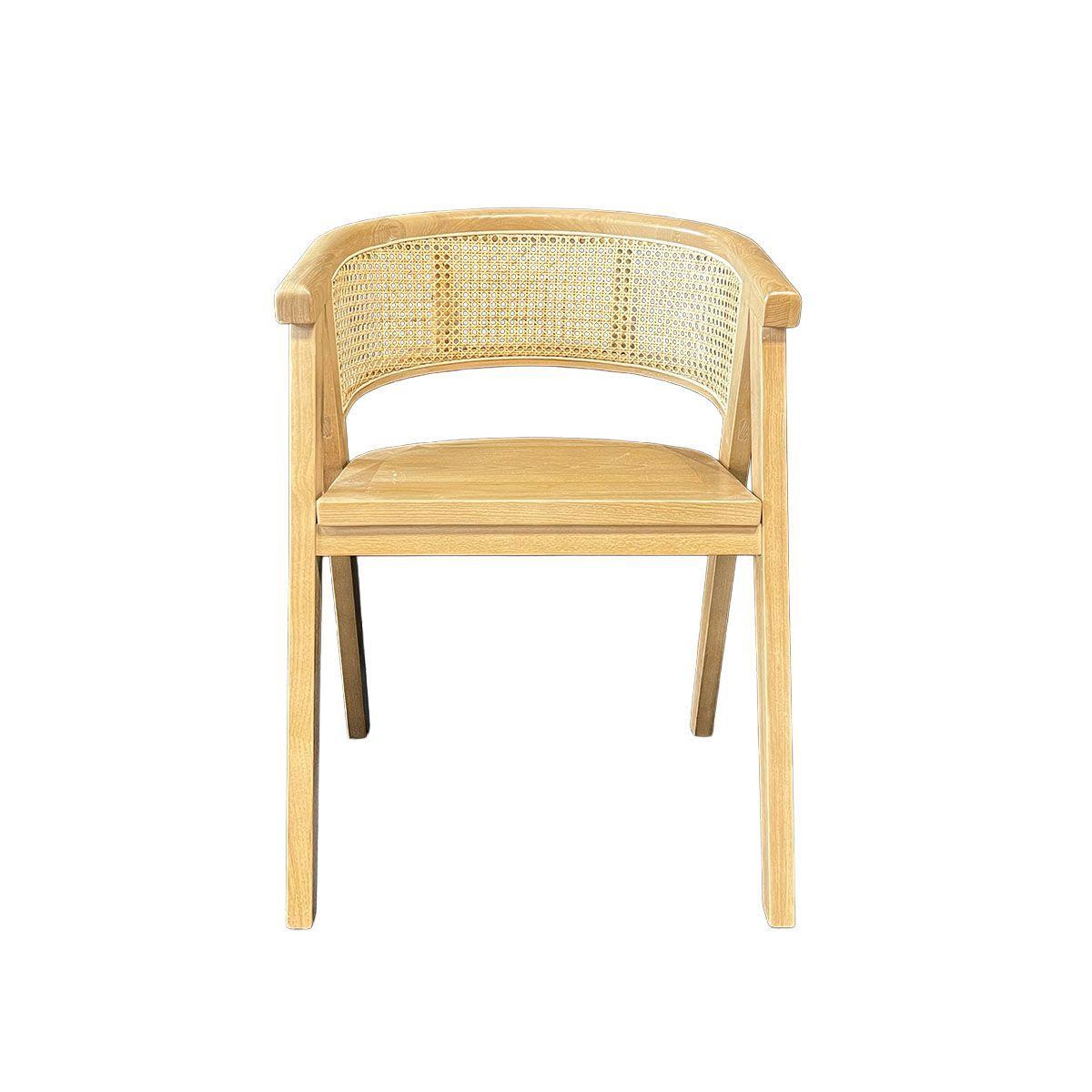 Silla Lenong Plus en Madera de Fresno Natural y Respaldo de Ratán-2