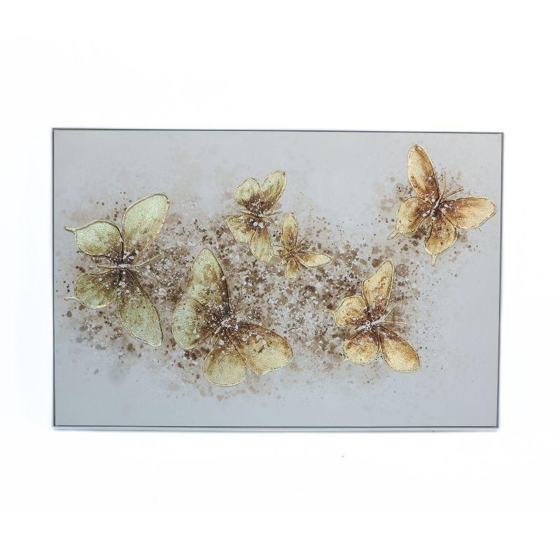 Cuadro BUTTERFLY pintura en tela canvas con marco 80 x 120 cm-2
