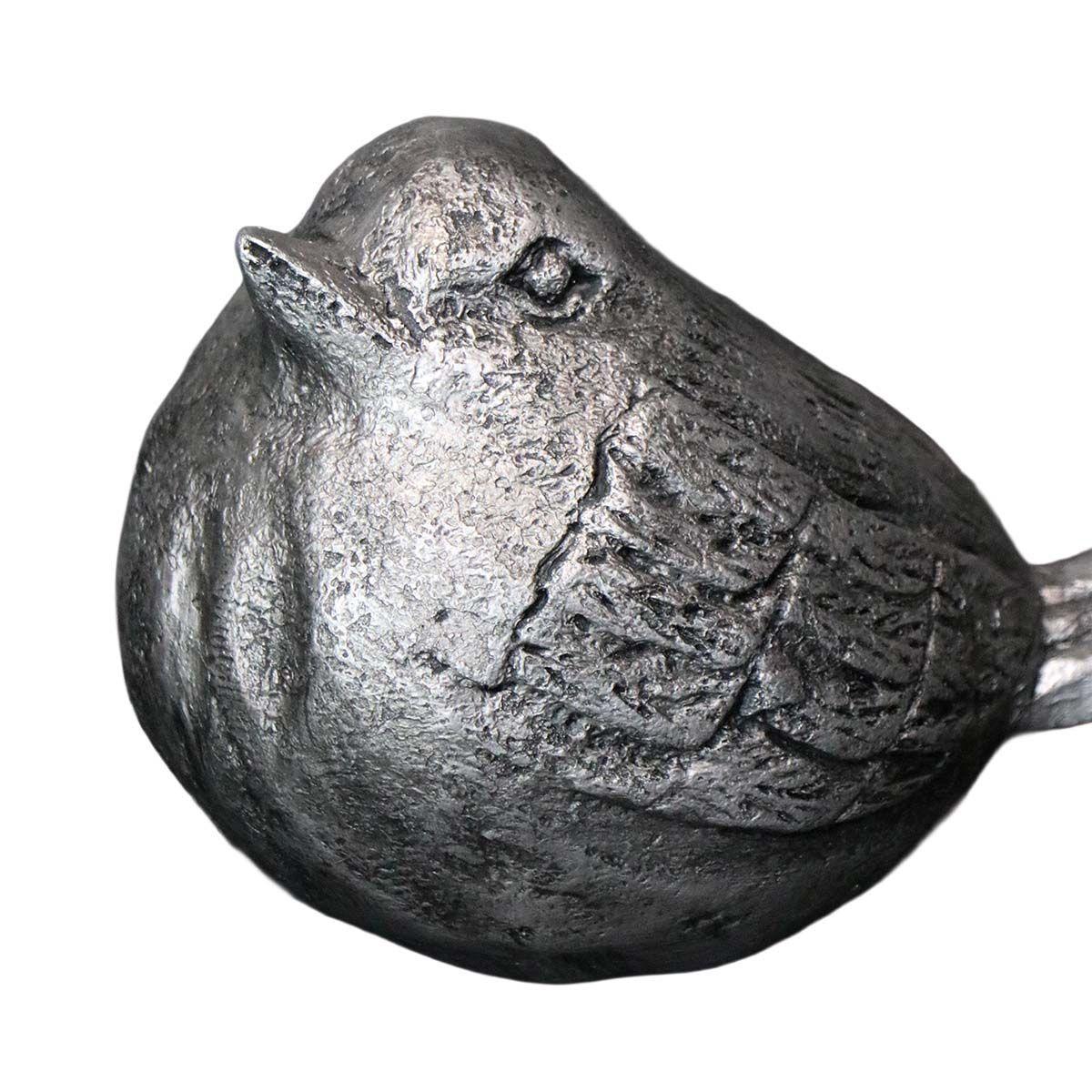 ADORNO PAJARO PAULA POLIRESINA PLATEADO 23,5 x 12,5 x 14 CM-2