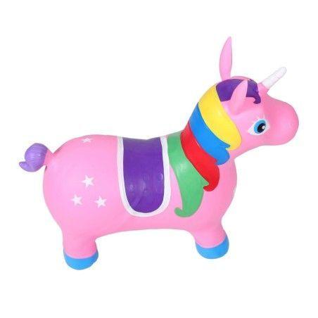 Pony Unicornio Saltarín Rosado Juguete Inflable para Niños-2