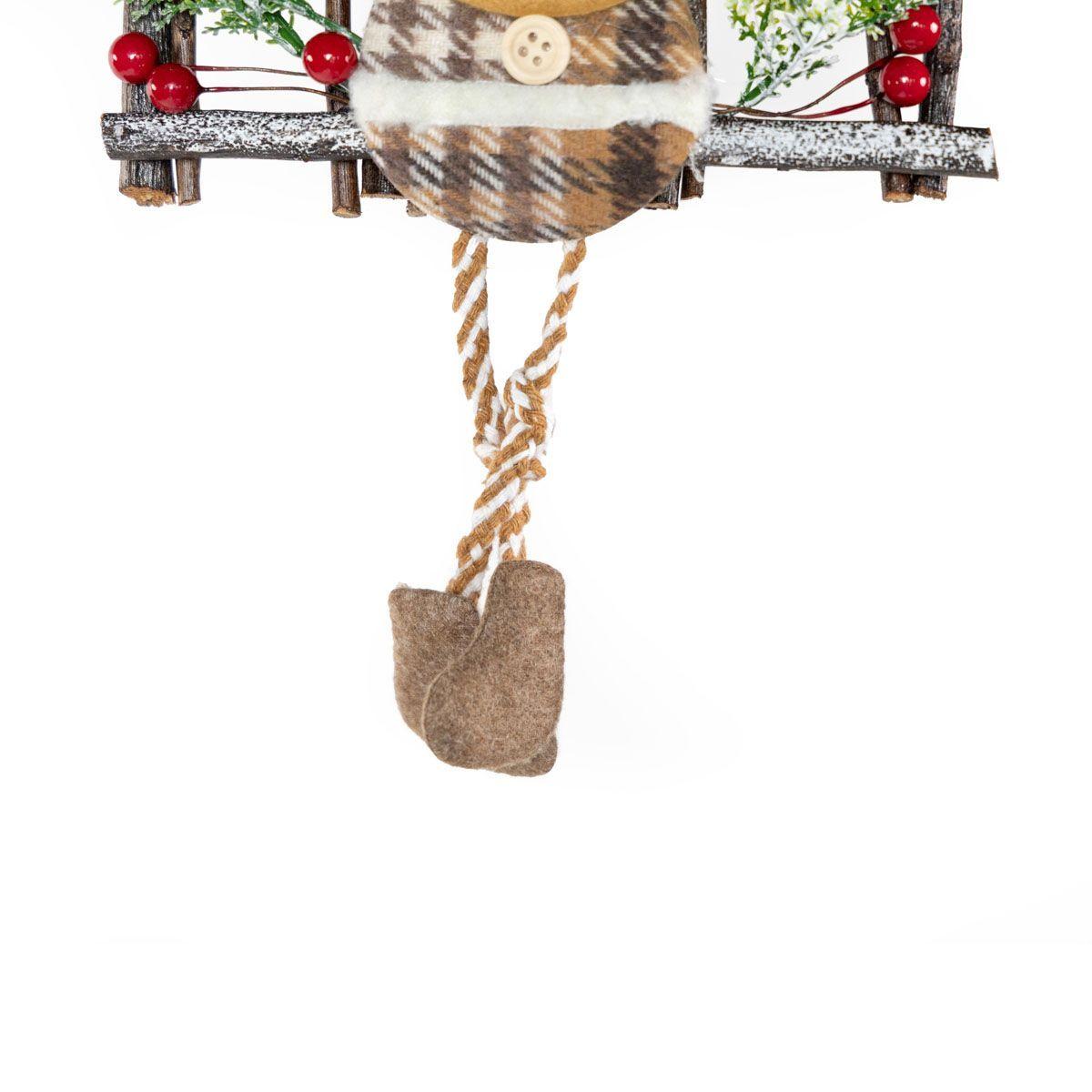 Adorno Navidad colgante cupido en casa tela y rattan-4