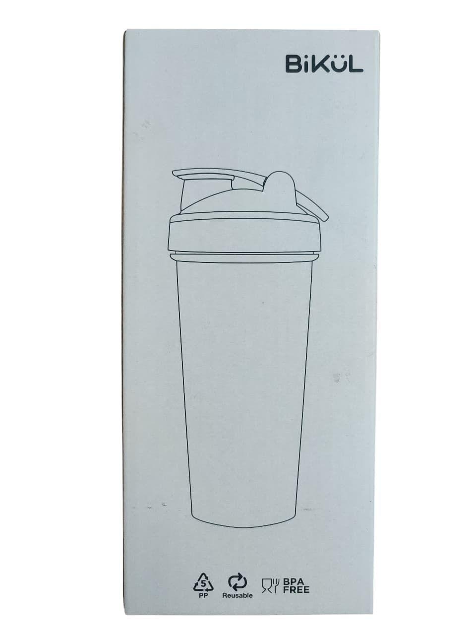 Vaso Deportivo Shaker BIKUL 600 ml Transparente con Tapa Negra -5