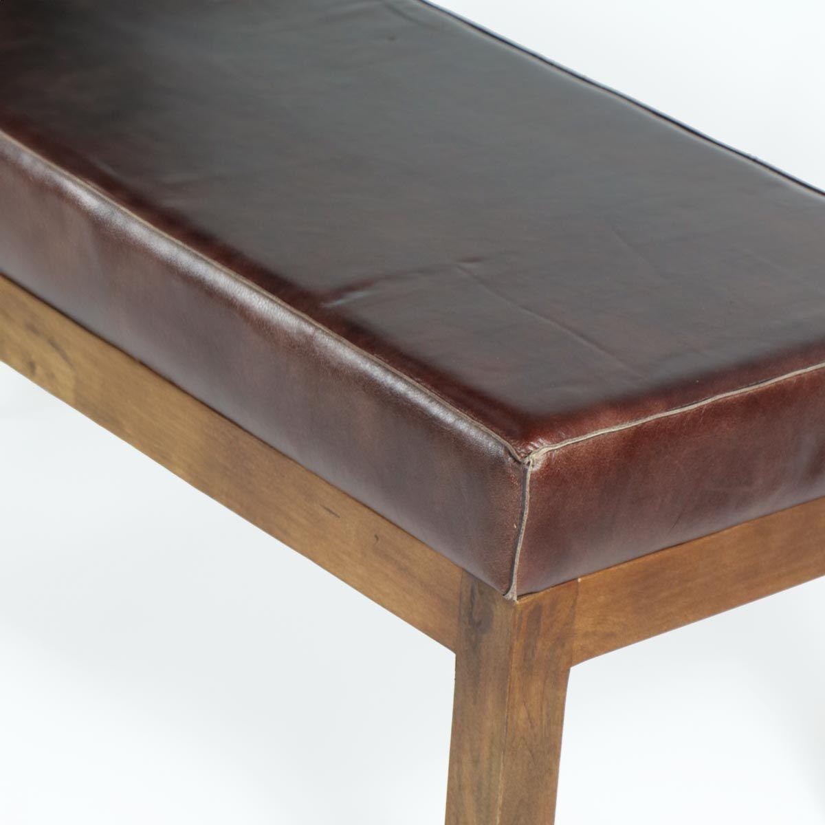 Banca de cuero Alpha Chocolate -2