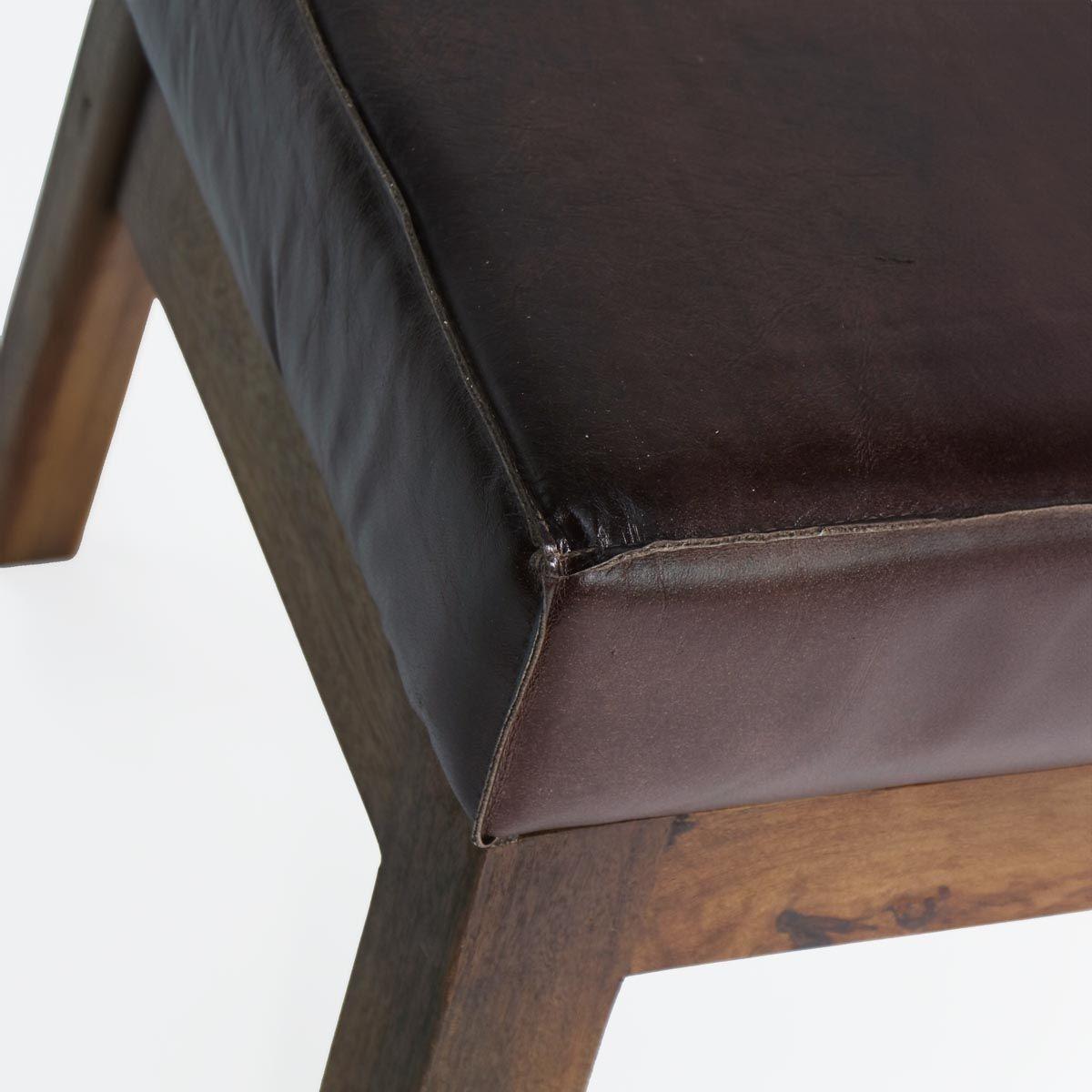 Banca de cuero Alpha Chocolate -4