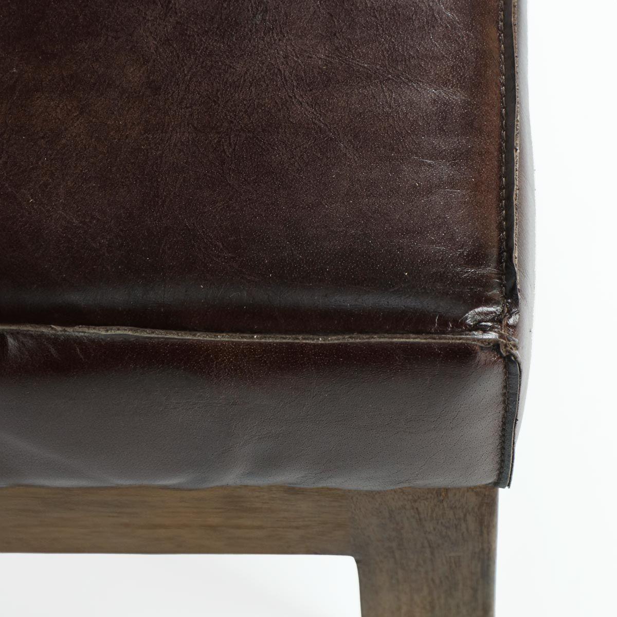 Banca de cuero Alpha Chocolate -5