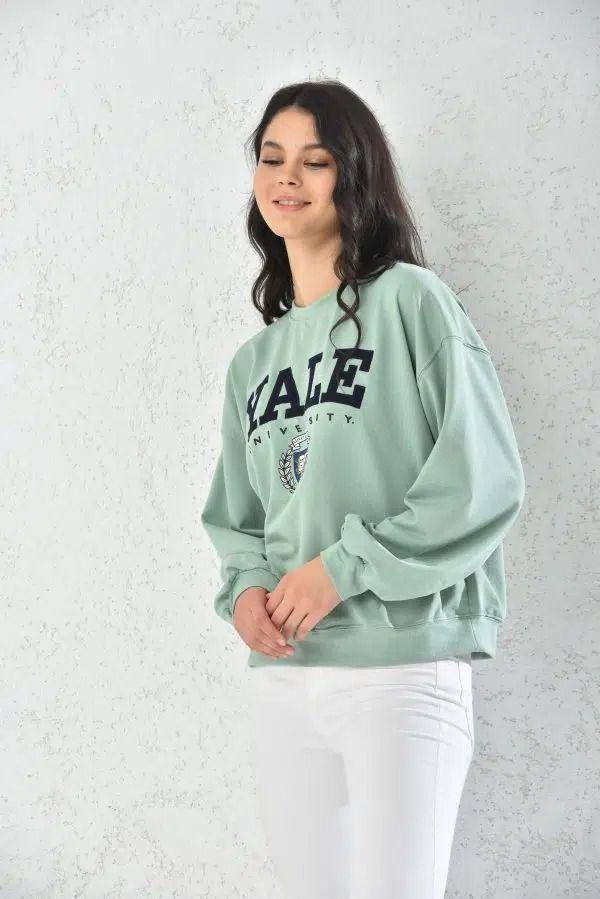 Poleron Oversize Deportivo Mujer Verde Sarah&Ella-2
