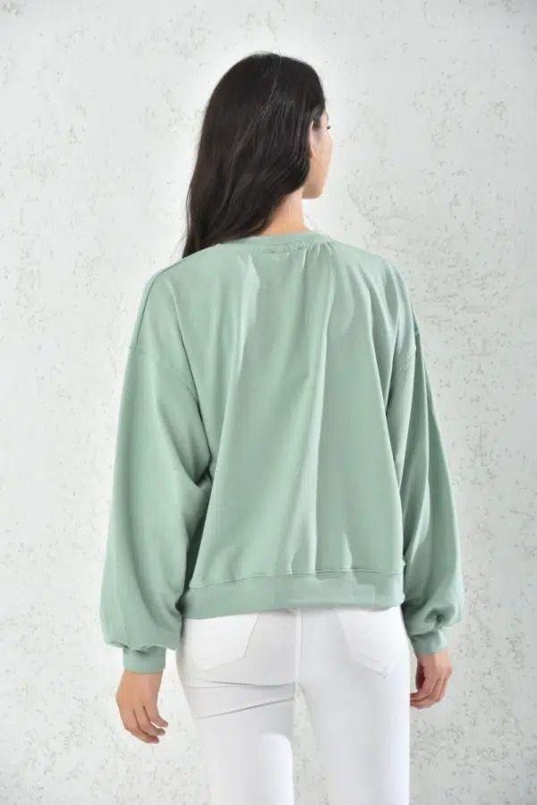 Poleron Oversize Deportivo Mujer Verde Sarah&Ella-4