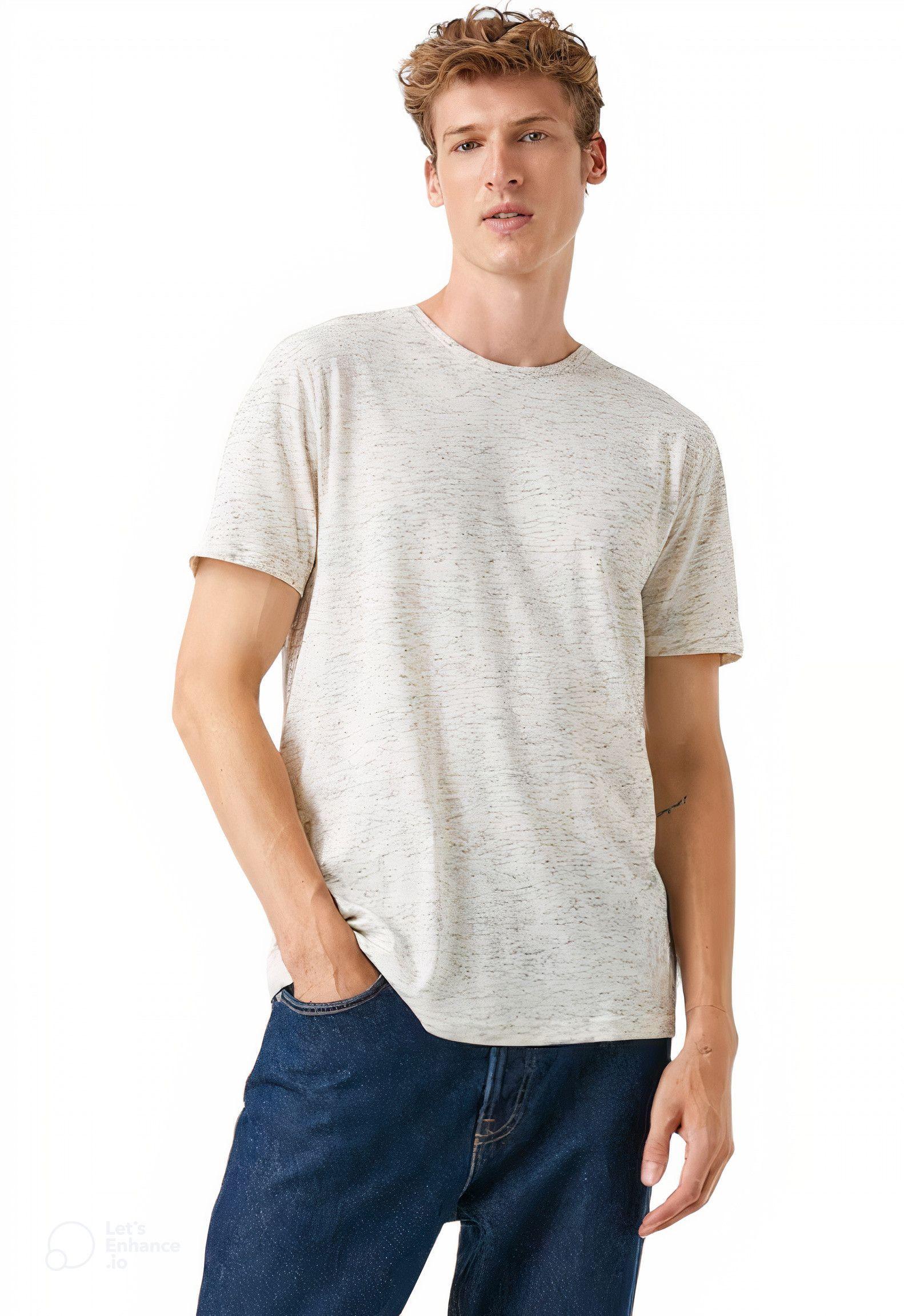 Polera Algodon Casual Cuello Redondo -1