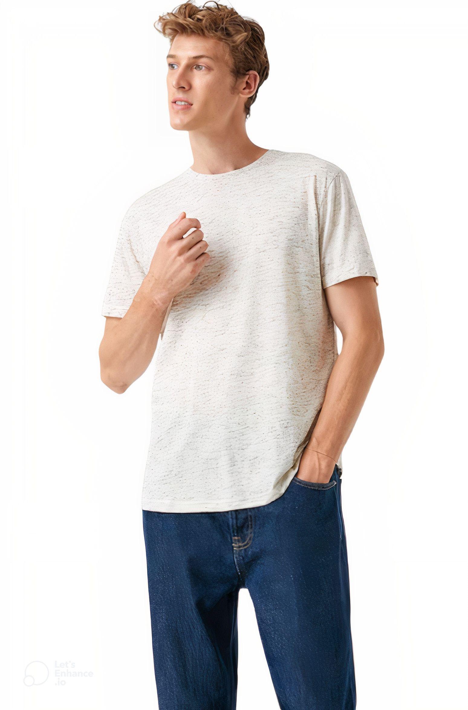 Polera Algodon Casual Cuello Redondo -0