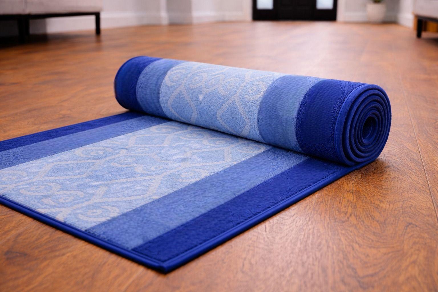 Alfombra de Pasillo Azul  67 cm x 5 metros con Goma Sin Overlock-4