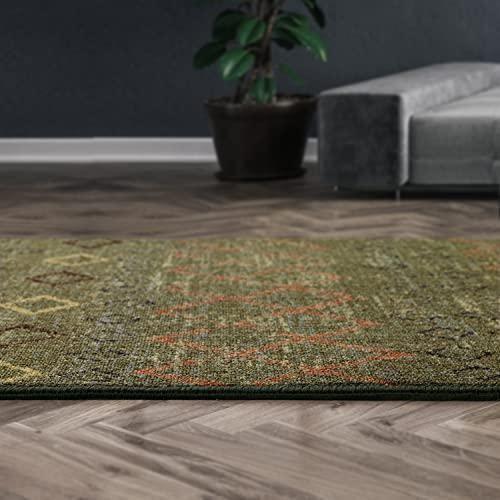 ALFODIA Alfombra Redonda Verde Antideslizante 160x160 cm -4