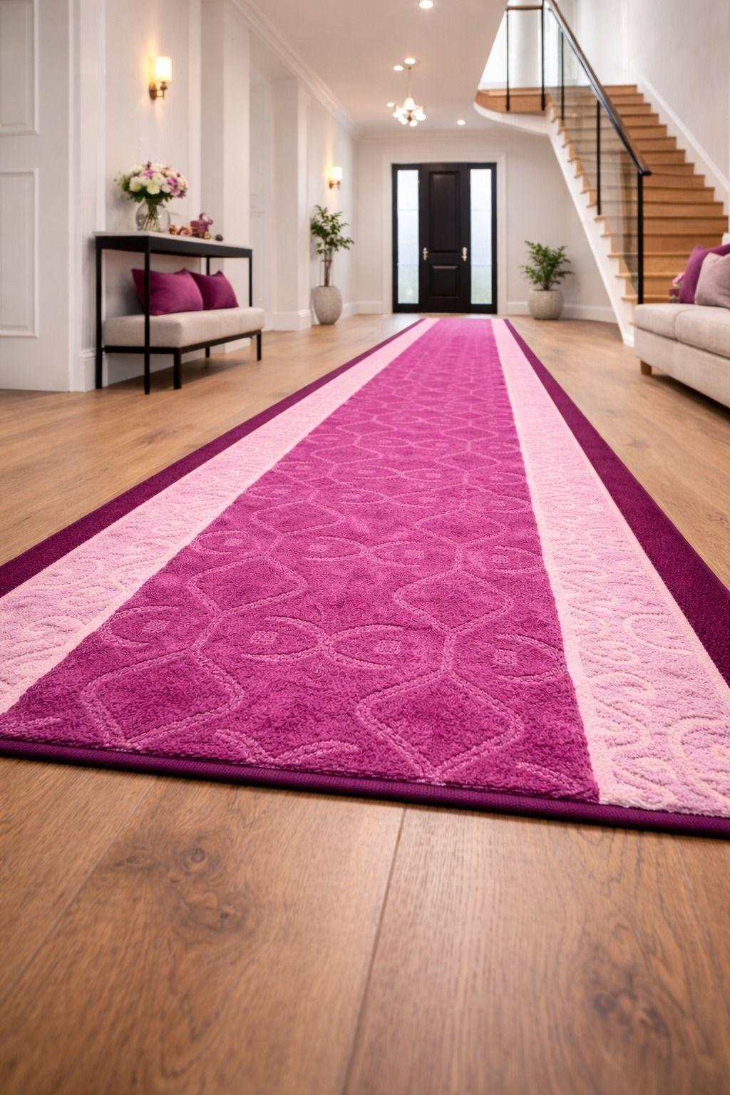 Alfodia Alfombra de Pasillo Azul 70 cm x 4 metros con Goma Sin Overlock-2