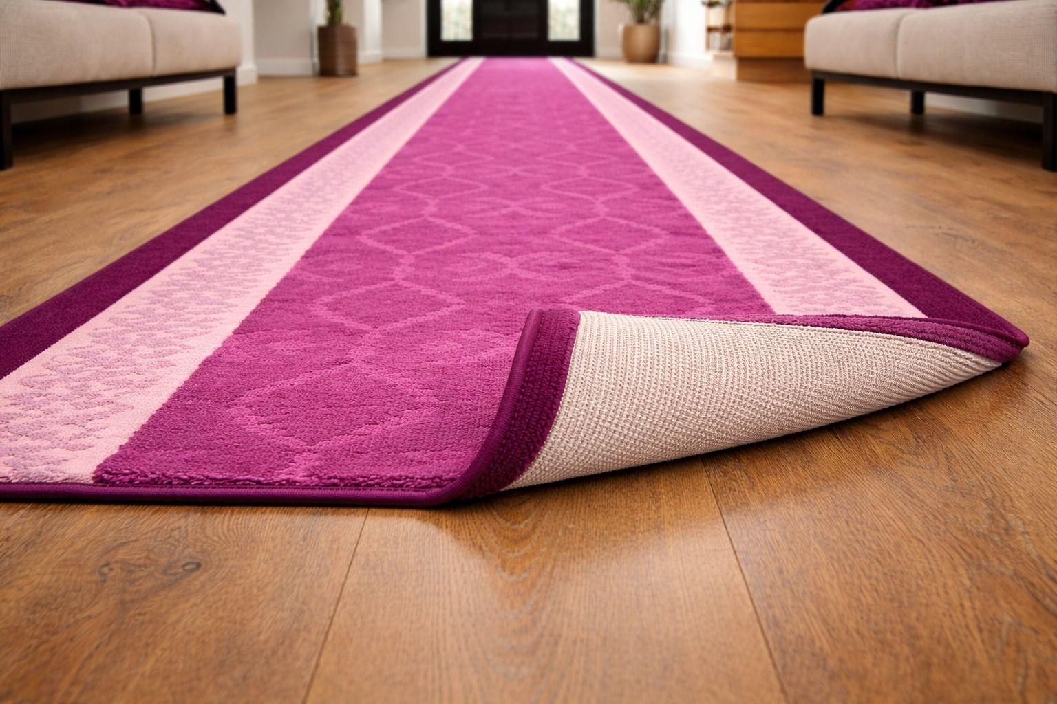 Alfodia Alfombra de Pasillo Azul 70 cm x 4 metros con Goma Sin Overlock-3