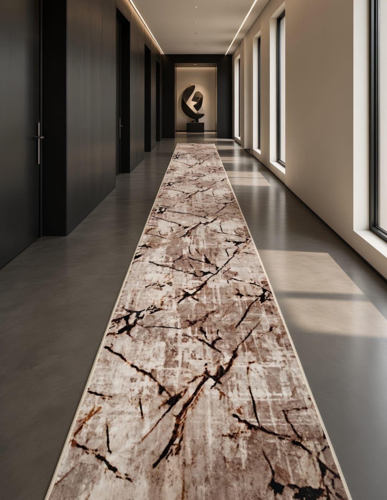Alfodia Alfombra de pasillo Beige 67 cm x 300 cm-2