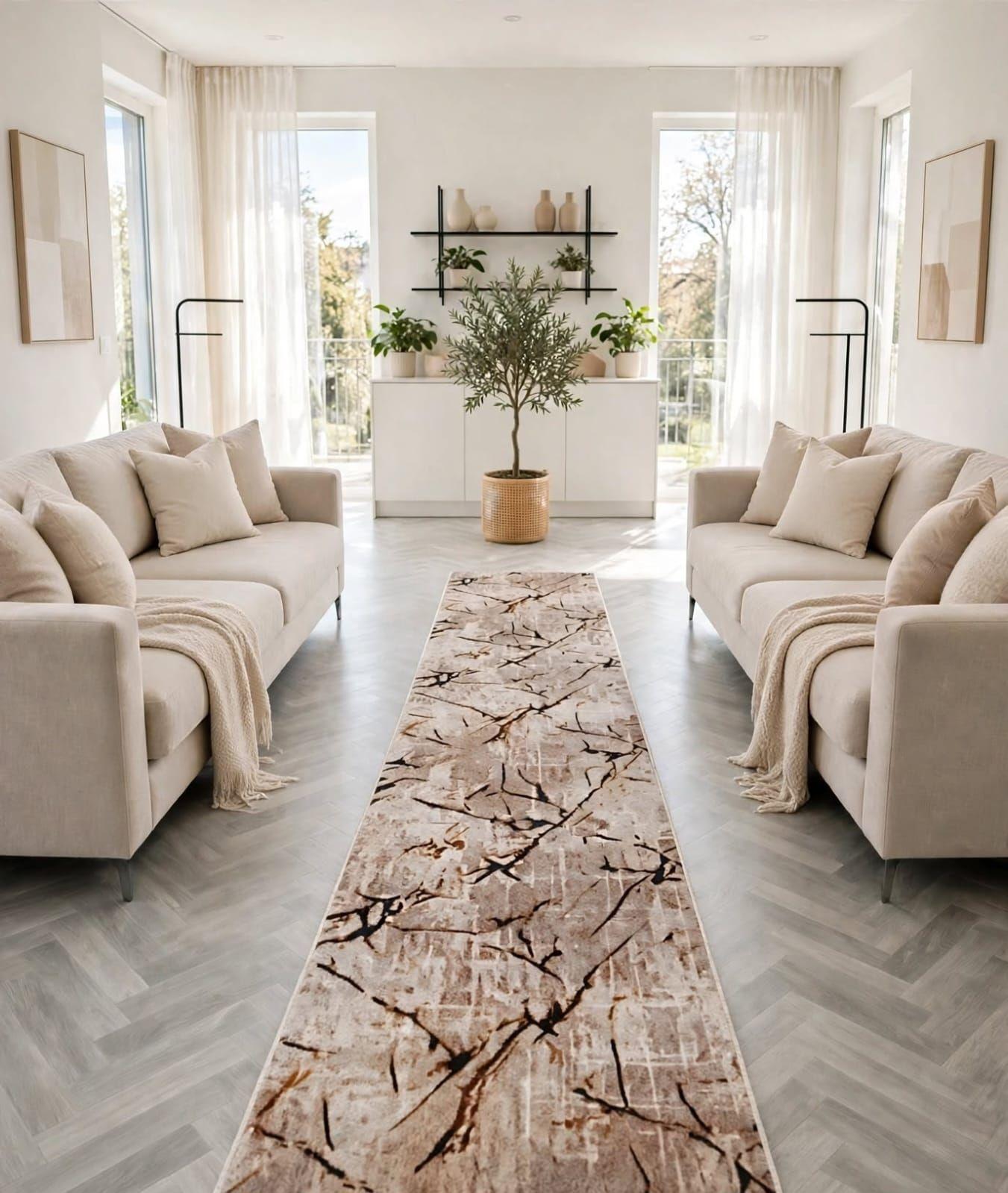 Alfodia Alfombra de pasillo Beige 67 cm x 300 cm-3