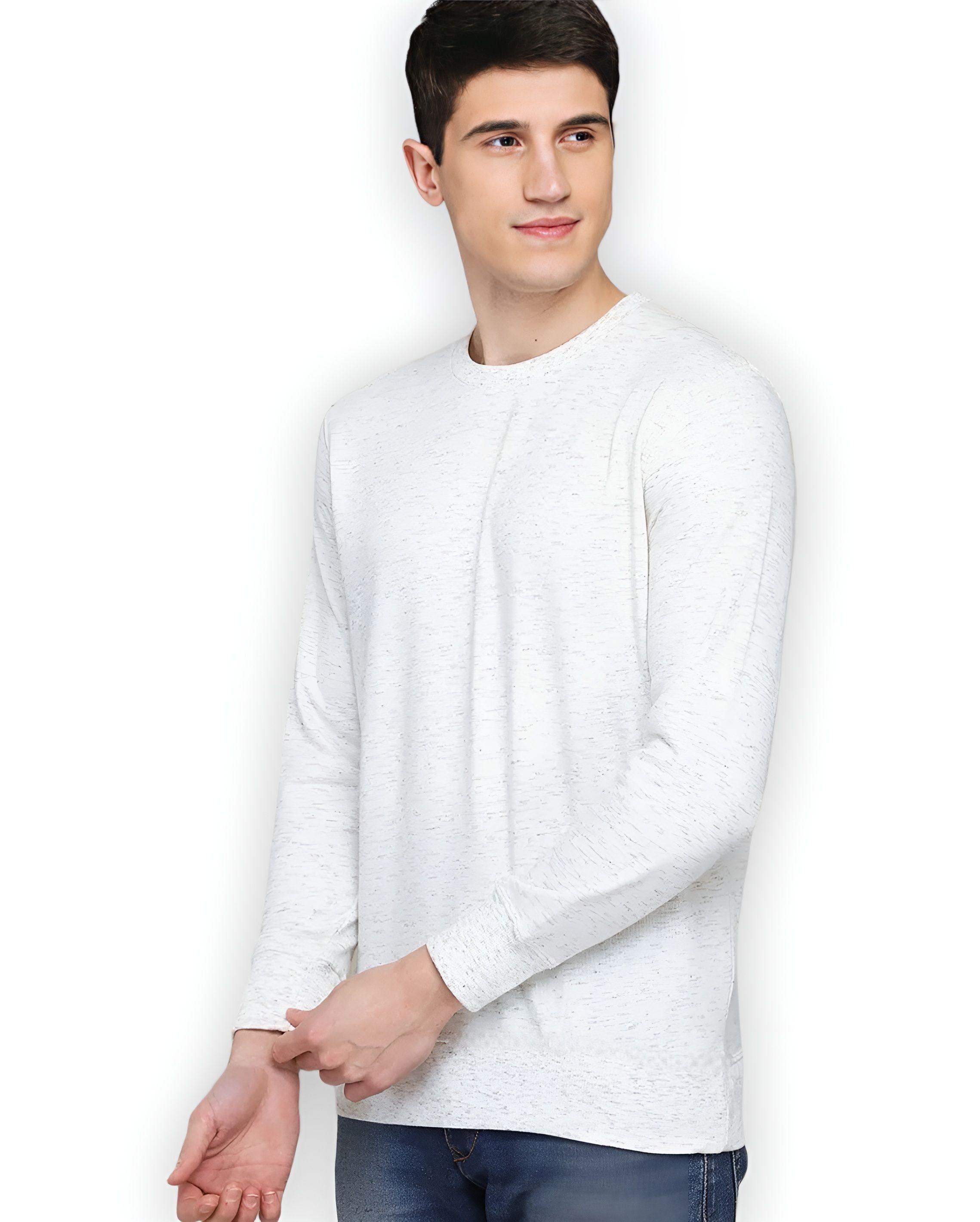 Polera Hombre Blanco Manga Larga100% Algodon -2
