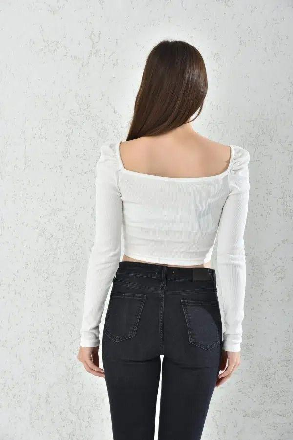 Polera Mujer Crop Blanco Ajustable Sarah&Ella-2