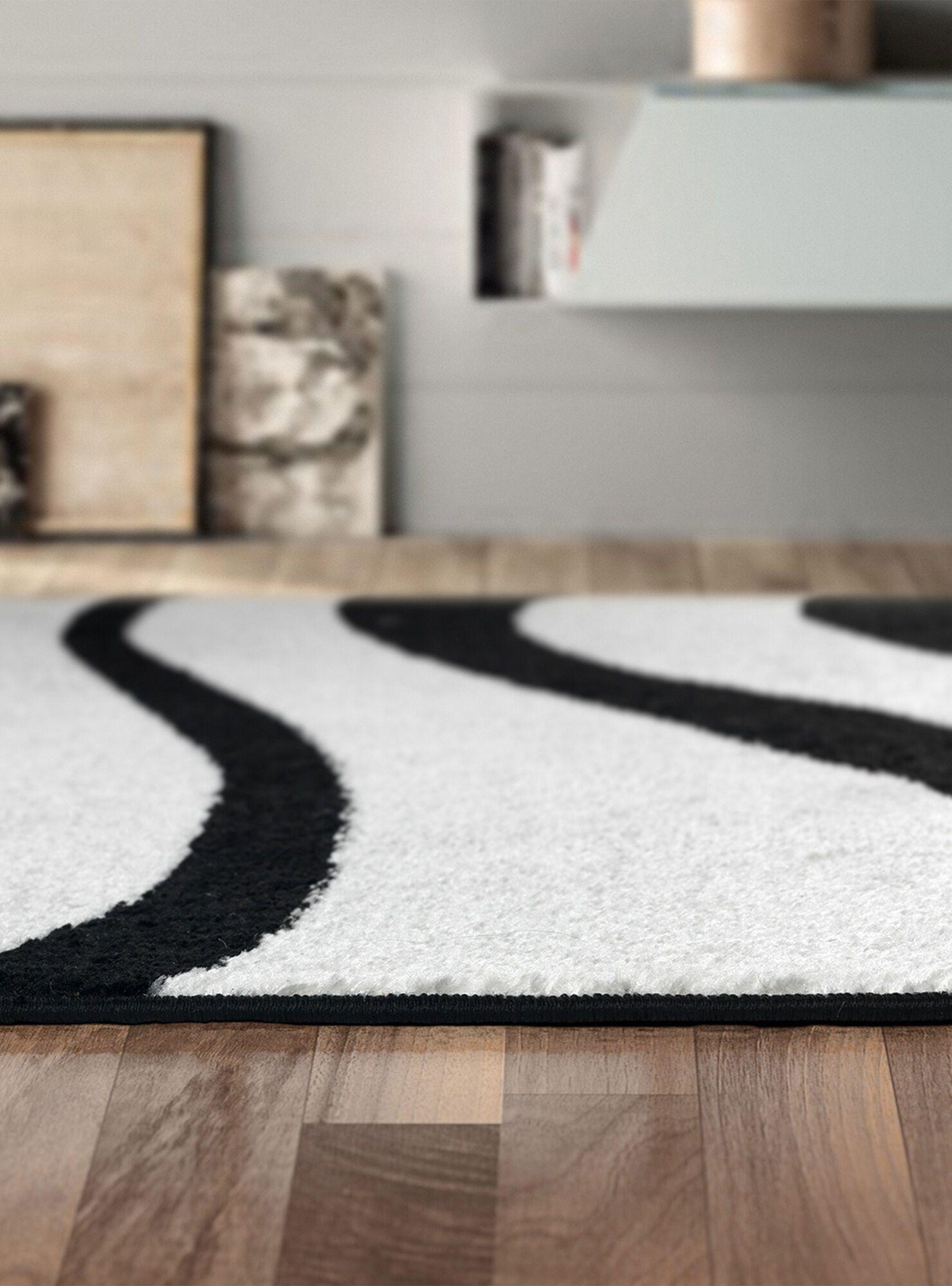 Alfombra Pasillo Negro 70 x 230 cm Moderna-2