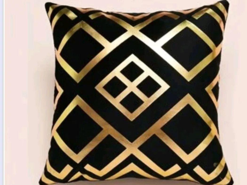Funda de Cojín Decorativo Diseño Geometrico 45x45 cm Negro-3