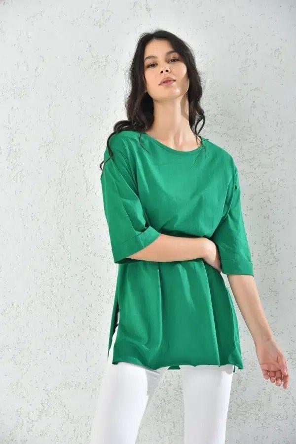 Polera Mujer Verde Talla M-2
