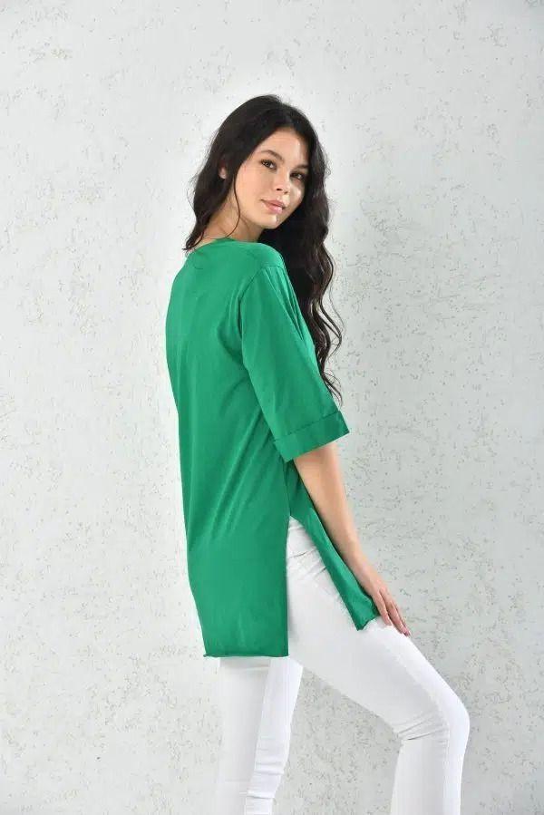 Polera Mujer Verde Talla M-4