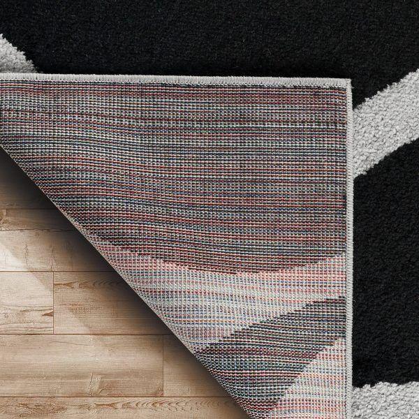 Alfombra Pasillo Moderno Negro Blanco 70x230-2