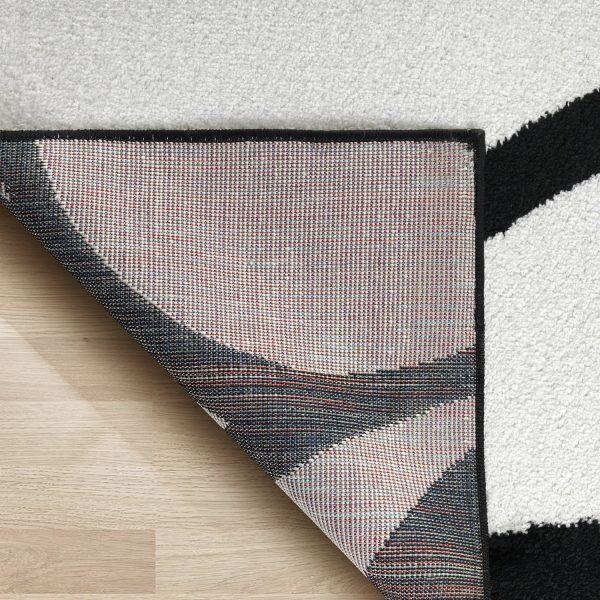 Alfombra Pasillo Moderno Negro Blanco 70x230-3